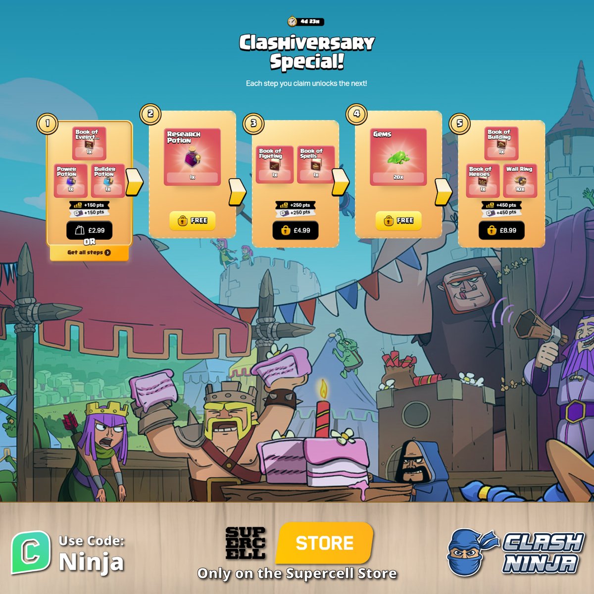 Clashiversary Special offers on the Supercell Store Check out the Clashiversary Special offers on the Supercell Store Check out the