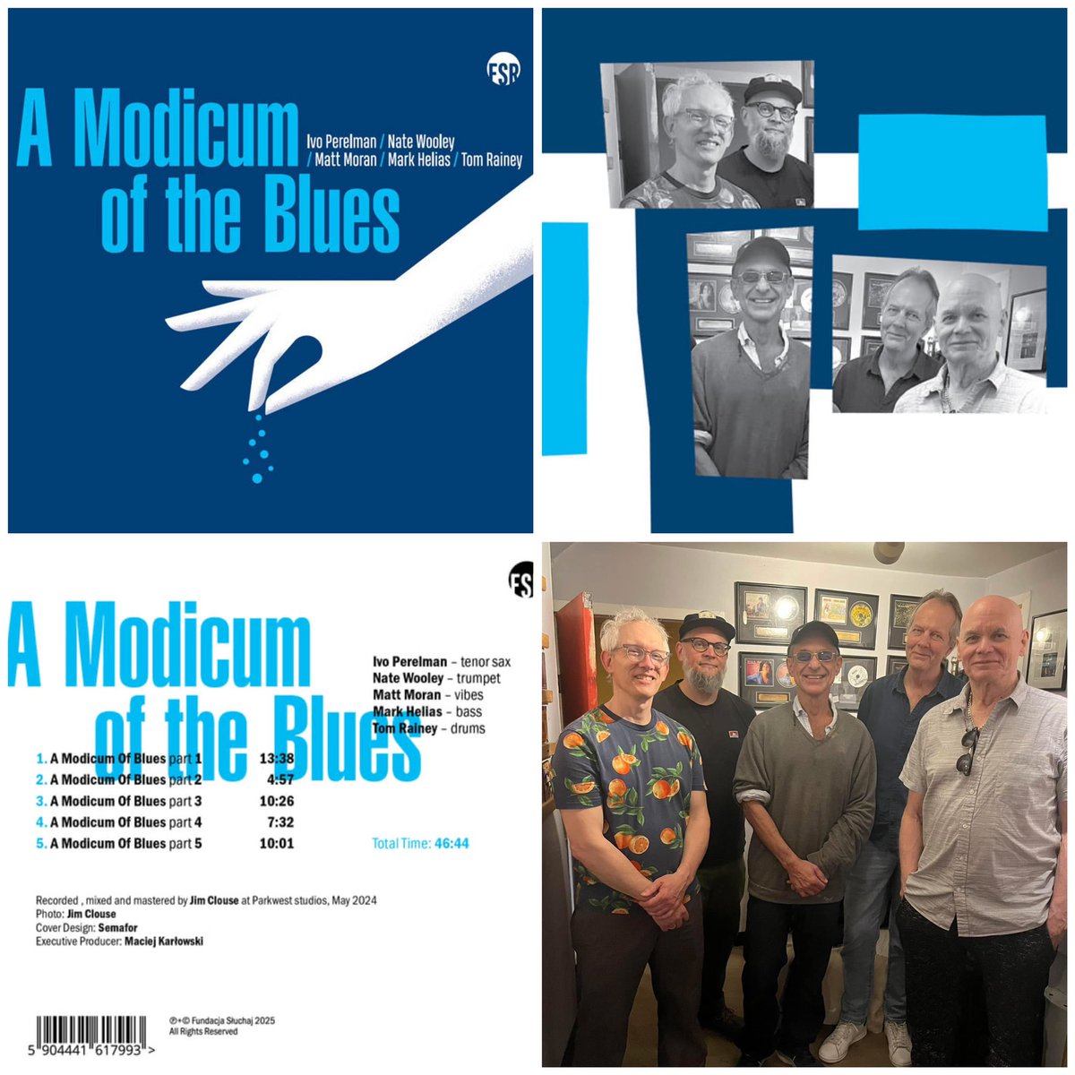 Prolific saxophonist Ivo Perelman’s “A Modicum Of The Blues”
brings together several of the musicians regularl heard on his duo and trio works into a rousing free-blowing quintet. 

LISTEN NOW!!!
onemansjazz.ca/july-31-2025-1…
Fundacja Słuchaj Tom Rainey Mark Helias #mattmoran