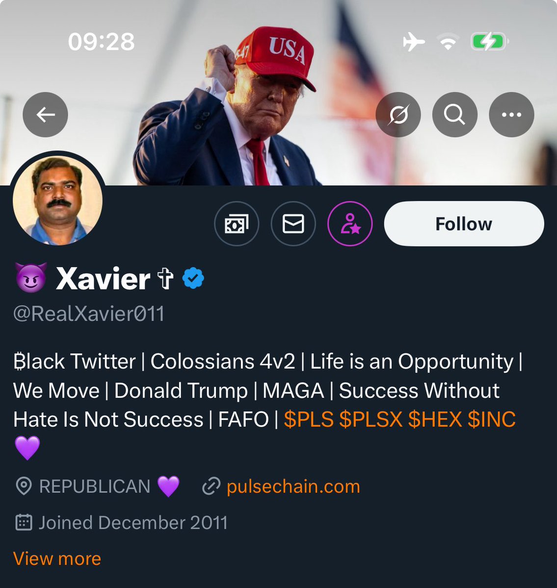 The largest KOL on PulseChain is now <a href="/RealXavier011/">😈 Xavier ✞</a> 

Welcome saar 🇮🇳