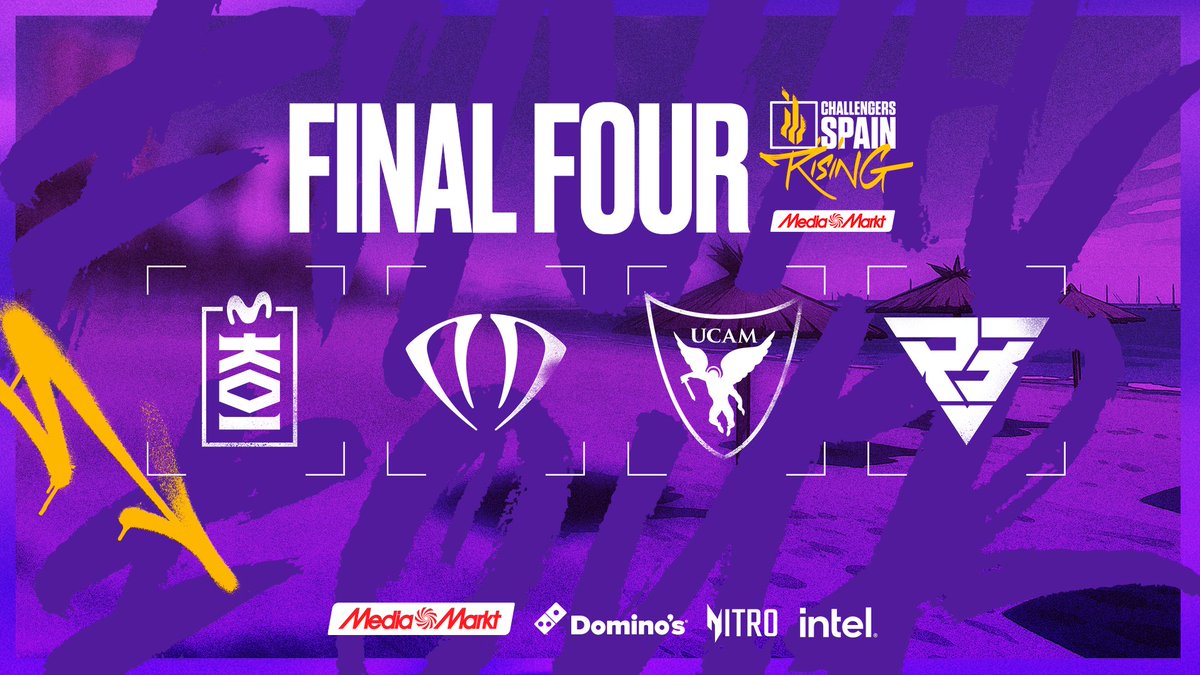 LVP (@lvpes) on Twitter photo ¡La FINAL FOUR de la #RisingMediaMarkt está a la vuelta de la esquina!
El 9 y 10 de agosto tendrán lugar las semifinales entre estos cuatro equipazos. ¿Quién conseguirá un puesto en la GRAN FINAL?
⭐️<a href="/MovistarKOIVAL/">Movistar KOI Valorant</a>
⭐️<a href="/DNSTYgg/">DNSTY</a>
⭐️<a href="/UCAM_esports/">UCAM Esports</a>
⭐️<a href="/RambootClub/">Ramboot Club</a> ¡La FINAL FOUR de la #RisingMediaMarkt está a la vuelta de la esquina!
El 9 y 10 de agosto tendrán lugar las semifinales entre estos cuatro equipazos. ¿Quién conseguirá un puesto en la GRAN FINAL?
⭐️<a href="/MovistarKOIVAL/">Movistar KOI Valorant</a>
⭐️<a href="/DNSTYgg/">DNSTY</a>
⭐️<a href="/UCAM_esports/">UCAM Esports</a>
⭐️<a href="/RambootClub/">Ramboot Club</a>
