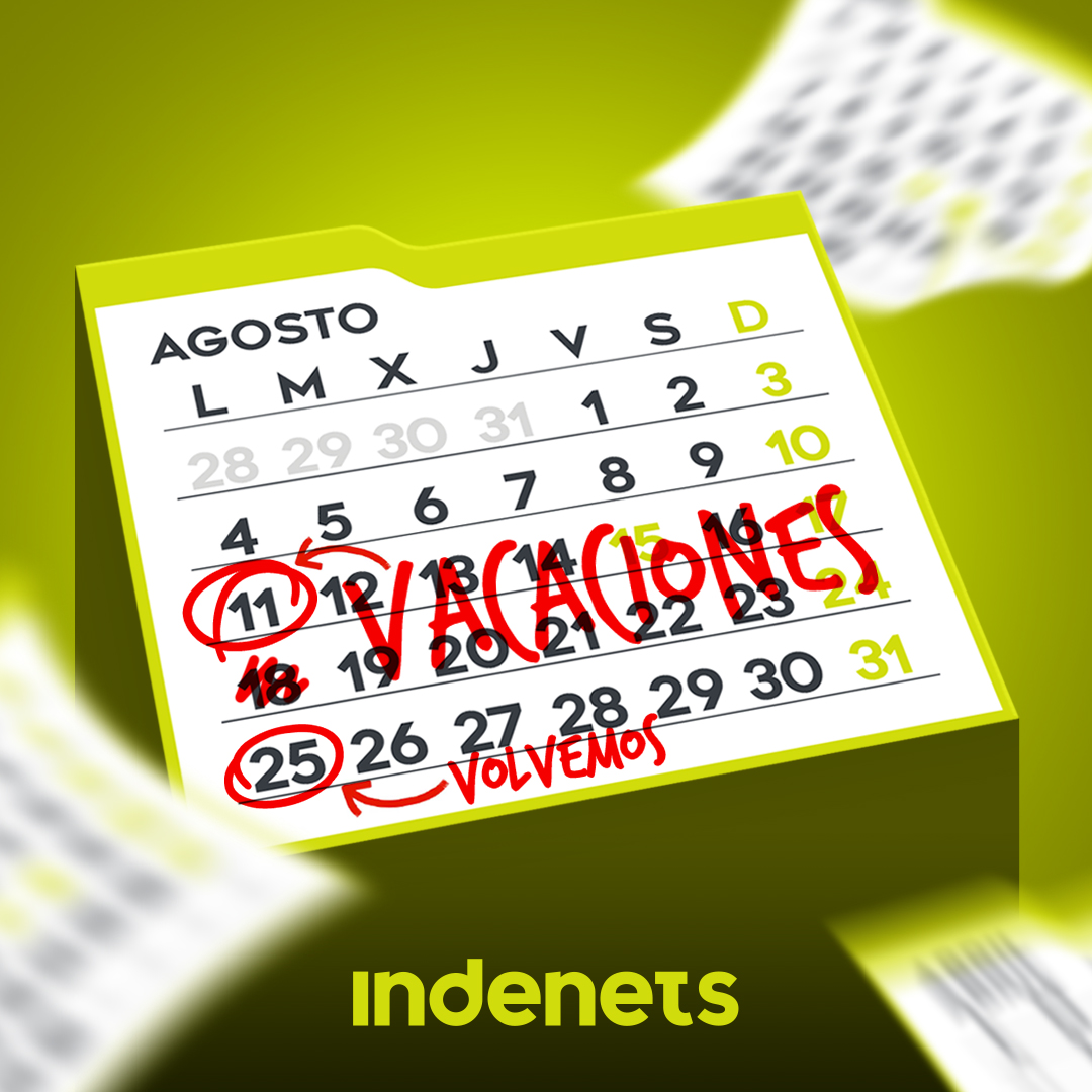 INDENETS's tweet photo. 📅¡Pronto nos vamos de vacaciones!🏖️
A partir del 11 de Agosto nuestras instalaciones permanecerán cerradas. El lunes 25 estaremos de nuevo operativos de 7 a 15h.
Si necesitas algún pedido antes de que nos vayamos... ¡ahora es el momento! 📦Así lo tendremos listo antes de irnos. https://t.co/rJEyGH7sml
