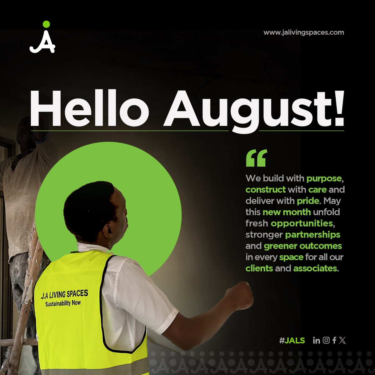 Happy New Month from all of us at JALS☘️

#August 
#HappyNewMonth
#JALS
#SustainabilityNow