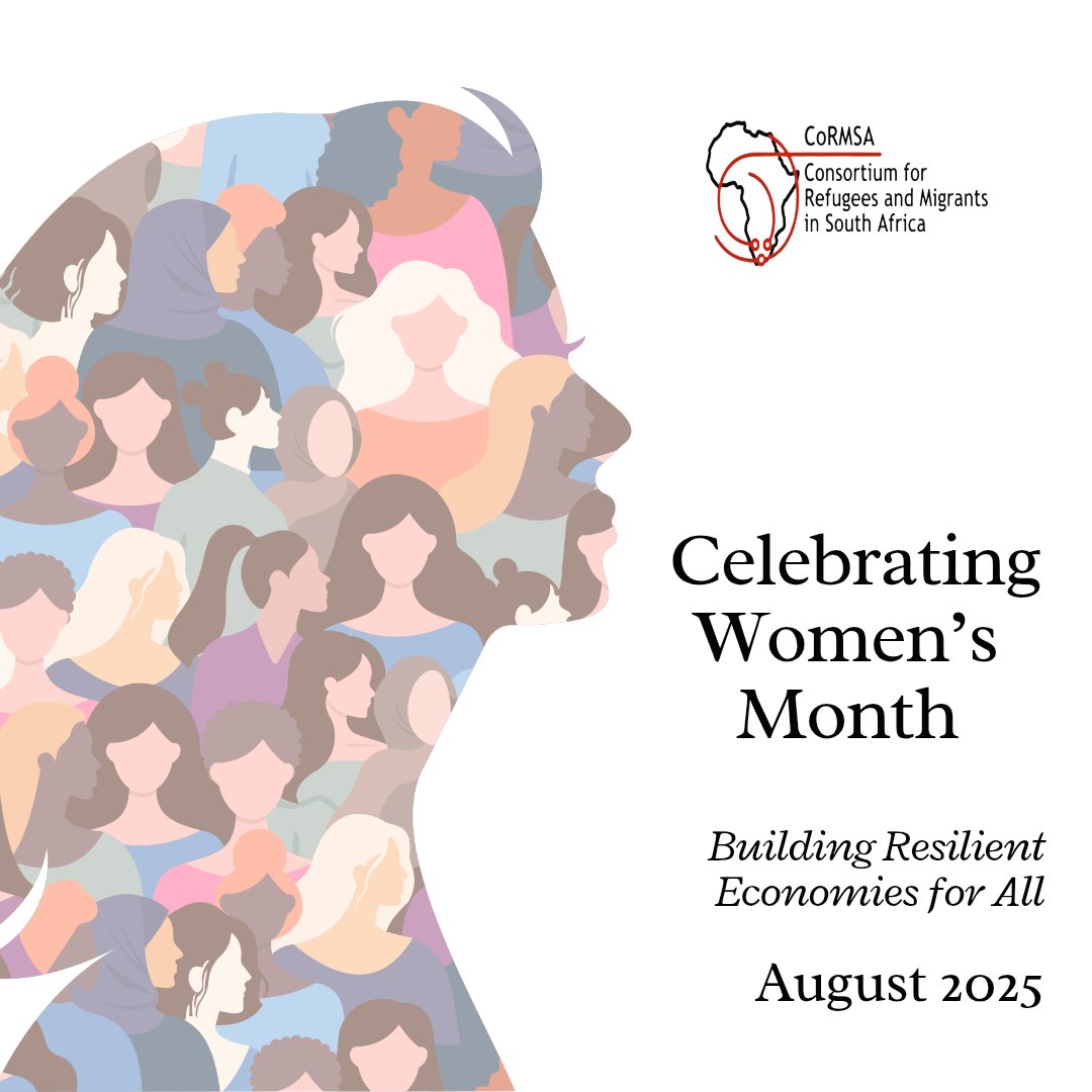 Happy Women's Month 💓
 
We stand with women everywhere, including refugee &amp; migrant women, championing their rights, voices &amp; opportunities to thrive in an inclusive South Africa.   #womensmonth2025 #CoRMSA