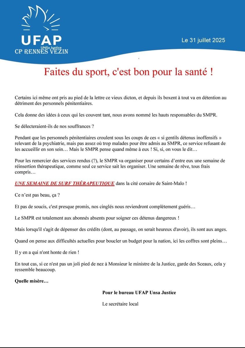 Merci à Nicolas qui finance une semaine de surf thérapeutique à Saint-Malo pour les détenus !