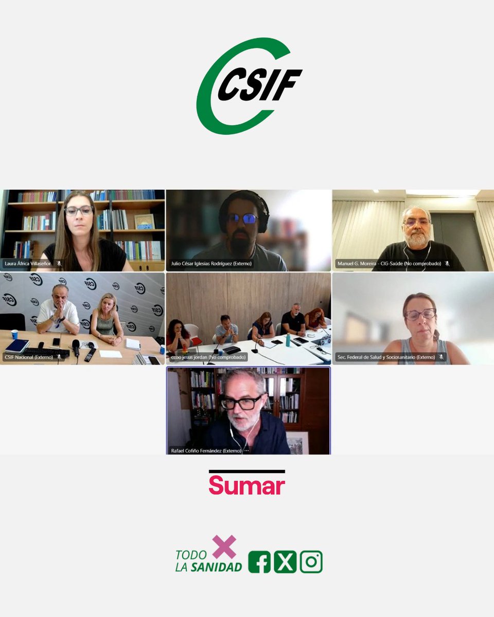 📣 CSIF, junto al resto de sindicatos del Ámbito de Negociación, trasladan a Sumar sus exigencias sobre el Estatuto Marco

📎 csif.es/es/articulo/na…

<a href="/CSIFnacional/">CSIF Nacional</a> <a href="/sumar/">Sumar</a> #estatutomarco