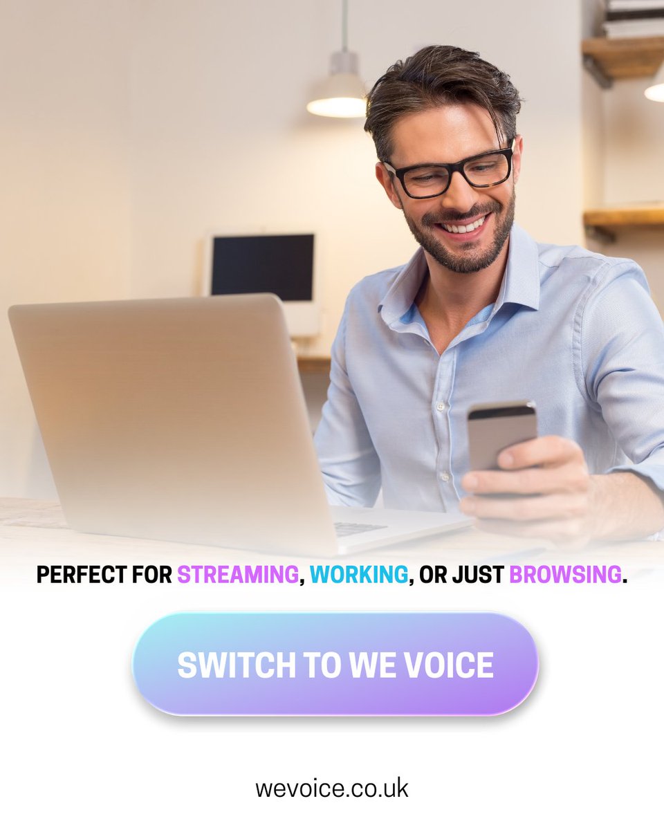 wevoiceuk's tweet photo. Forget buffering, think blazing!

Fast internet that makes life easier
We Voice gives you strong, steady internet that doesn’t slow you down. Perfect for streaming, working, or just browsing.

#SpeedyInternet #BestBroadbandDeals #WeVoice https://t.co/LNzdH6ixdz