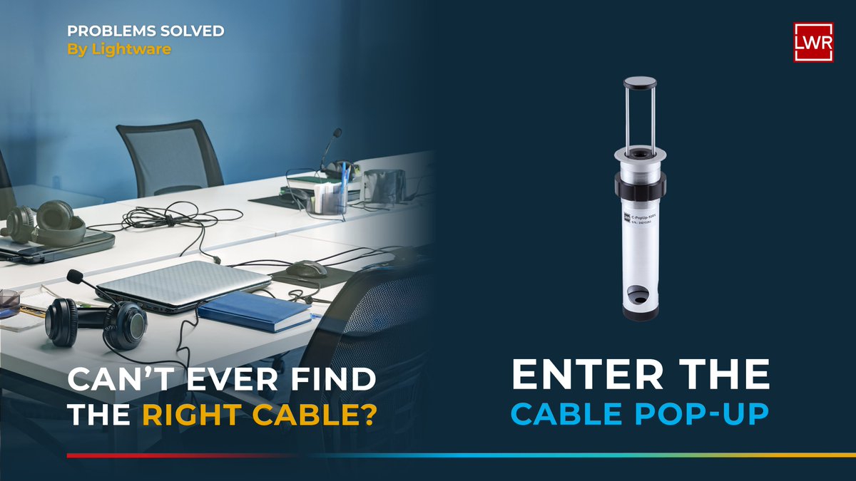 Another problem solved by Lightware 💡

Messy desks, tangled cables, and cluttered meeting tables? Not anymore.
Introducing the Cable‑PopUp — our sleek, retractable solution that brings connectivity to the surface only when you need it.

Stay organised and stay efficient by