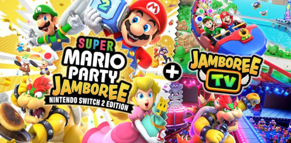 atisal's tweet photo. Hace 1 año de la review de #SuperMarioPartyJamboree - #NintendoSwitch2 Edition + #JamboreeTV de @NintendoES. Llega con más de 120 minijuegos, nuevos modos con cámara y micrófono, el divertido modo de tablero y compatible con los nuevos #JoyCon2. https://t.co/i7vCP3bU3h https://t.co/pEiF7VV6pz