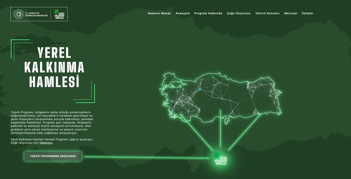 'Topyekûn Kalkınma' hedefiyle ülkemizin gücüne güç katacak #YerelKalkınmaHamlesi Teşvik Programı için başvurular başladı.  

Başvurular için:  👇yerelkalkinmahamlesi.sanayi.gov.tr
