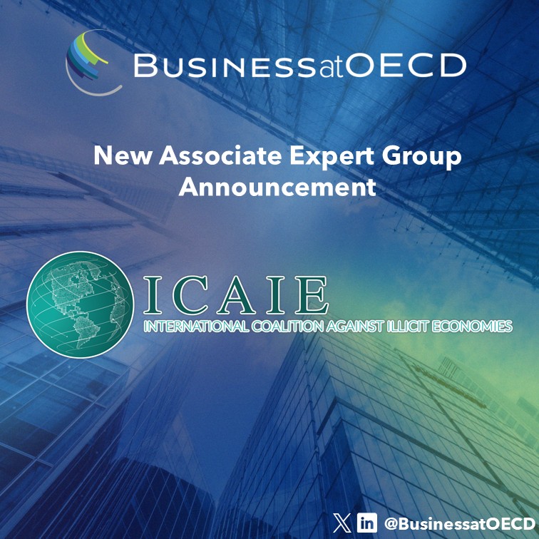 Business at OECD (@businessatoecd) on Twitter photo 📢 We are delighted to announce that <a href="/_ICAIE/">International Coalition Against Illicit Economies</a> has joined our global network as an Associate Expert Group.
ICAIE is the International Coalition Against Illicit Economies, which provides bespoke policy advice, guidance, intelligence, & solutions to their members & partners.
🔎 📢 We are delighted to announce that <a href="/_ICAIE/">International Coalition Against Illicit Economies</a> has joined our global network as an Associate Expert Group.
ICAIE is the International Coalition Against Illicit Economies, which provides bespoke policy advice, guidance, intelligence, & solutions to their members & partners.
🔎
