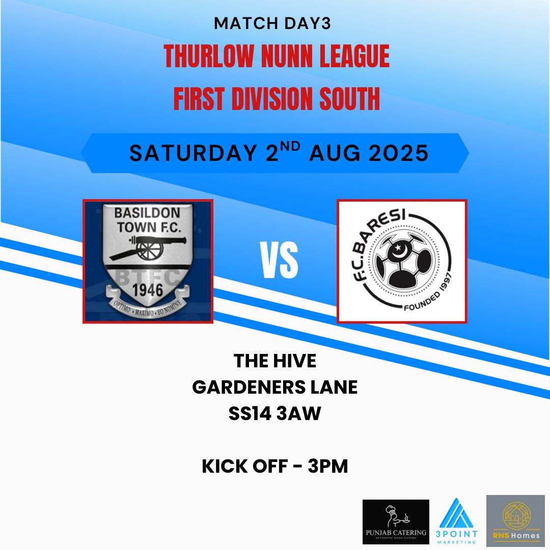 Fc Baresi (@fc_baresi) on Twitter photo Our first away game of the new season and we travel down the A13 to face <a href="/BasTownFC/">Basildon Town FC</a>, on Saturday.
<a href="/NonLeagueFix/">NonLeagueFixtures</a> <a href="/NonLeagueHQ1/">NonLeagueHQ</a> <a href="/NonLeagueGuys/">The Non League Promoters</a> <a href="/ped1980/">Peter Dudley</a> <a href="/AshleyJHanson/">Ashley Hanson</a> <a href="/LMcCand/">Lennon Branagan</a> Our first away game of the new season and we travel down the A13 to face <a href="/BasTownFC/">Basildon Town FC</a>, on Saturday.
<a href="/NonLeagueFix/">NonLeagueFixtures</a> <a href="/NonLeagueHQ1/">NonLeagueHQ</a> <a href="/NonLeagueGuys/">The Non League Promoters</a> <a href="/ped1980/">Peter Dudley</a> <a href="/AshleyJHanson/">Ashley Hanson</a> <a href="/LMcCand/">Lennon Branagan</a>