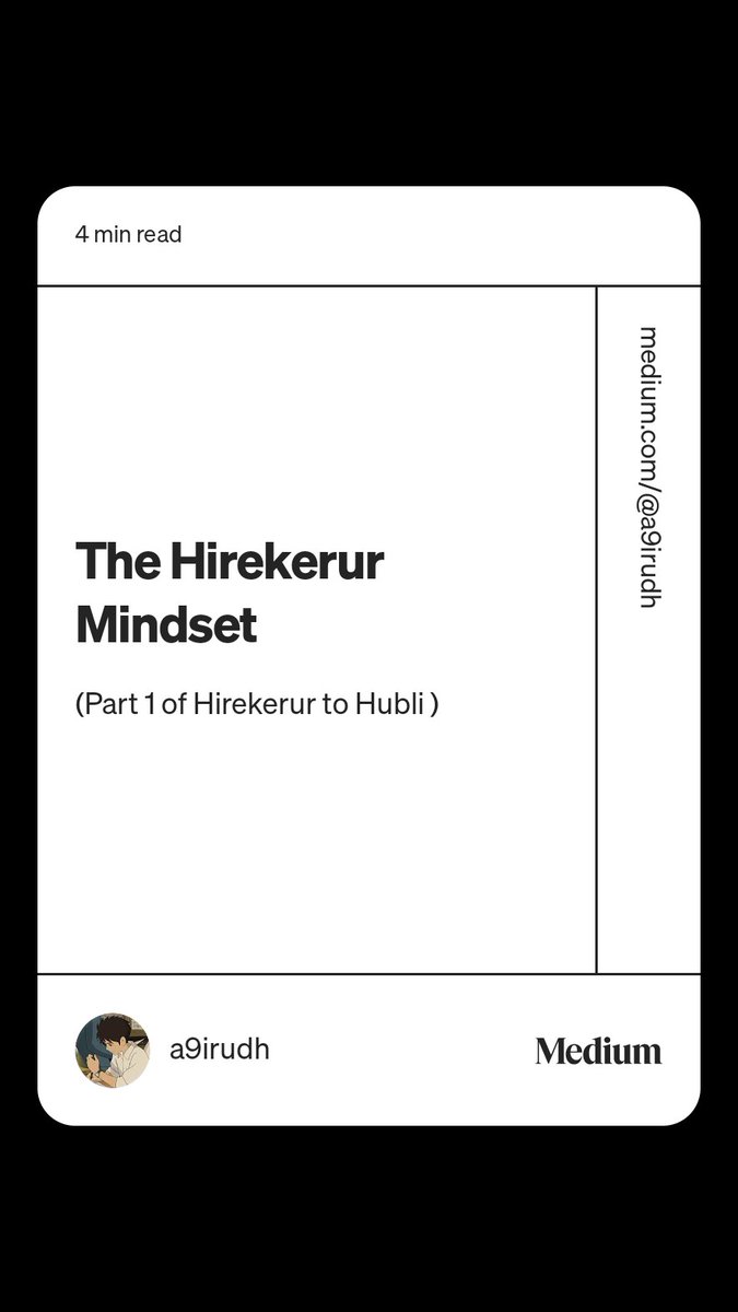 toking69's tweet photo. THERE THERE THERE, My first Blog 🎀

Read “The Hirekerur Mindset“ by a9irudh on Medium: https://t.co/Hqj8XvdUeu https://t.co/4PbUrn2pao