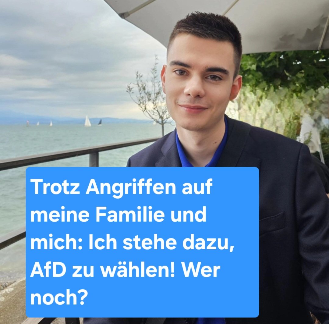 Neverforgetniki (@nikitheblogger) on Twitter photo TEILT DAS! Ich stehe dazu, AfD zu wählen… Wer noch?
Als ich mich damals vor Jahren öffentlich als AfD-Wähler zu erkennen gab, stand die AfD bei bundesweit 7%. Als Influencer habe ich damals eine Menge Follower verloren. Ich habe meine Meinung nie verraten und heute steht die AfD TEILT DAS! Ich stehe dazu, AfD zu wählen… Wer noch?
Als ich mich damals vor Jahren öffentlich als AfD-Wähler zu erkennen gab, stand die AfD bei bundesweit 7%. Als Influencer habe ich damals eine Menge Follower verloren. Ich habe meine Meinung nie verraten und heute steht die AfD