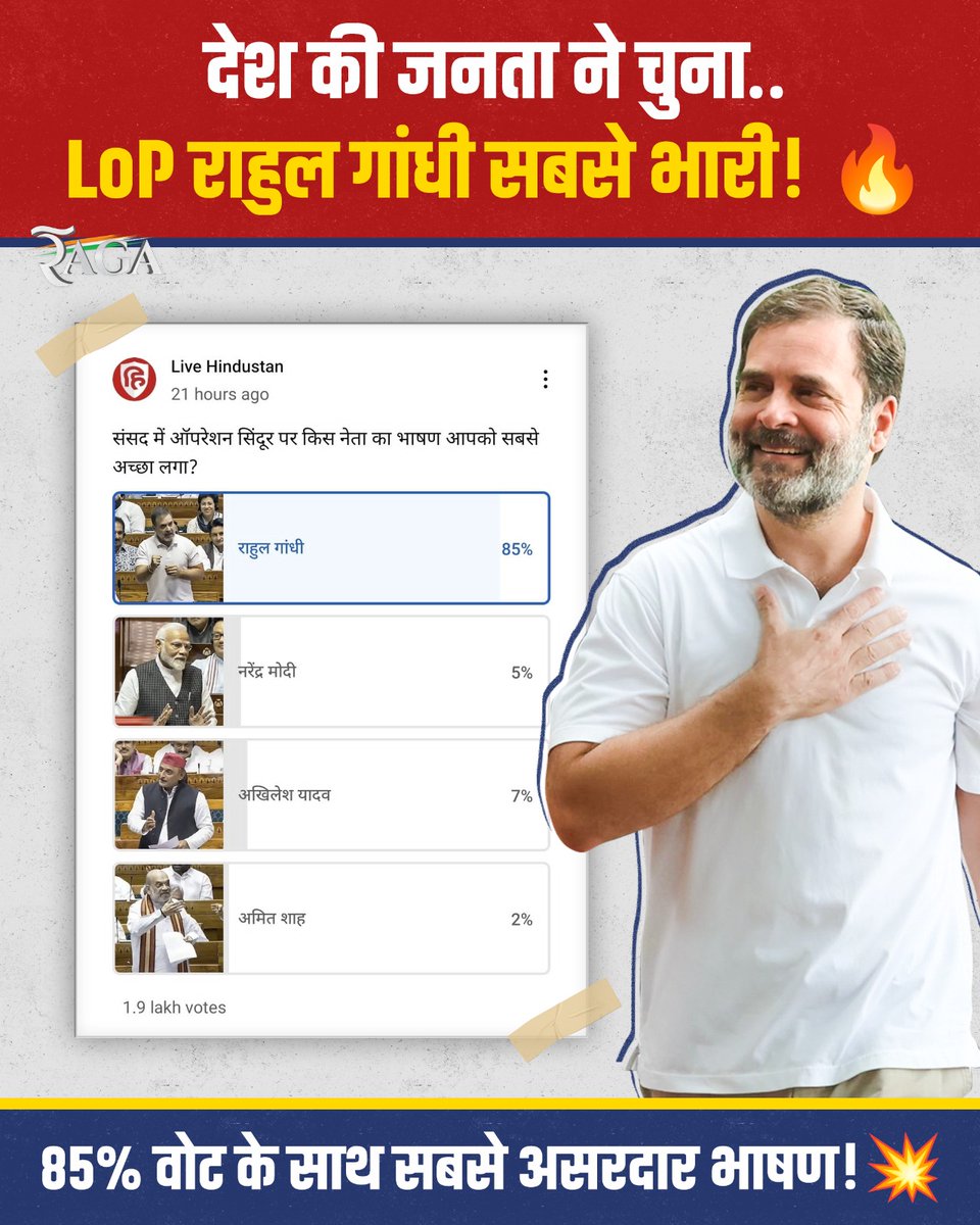MP Youth Congress (@iycmadhya) on Twitter photo рдореЛрджреА-рд╢рд╛рд╣ рдХреЗ рд╢реЛрд░ рдореЗрдВ рднреА рдиреЗрддрд╛ рдкреНрд░рддрд┐рдкрдХреНрд╖ <a href="/RahulGandhi/">Rahul Gandhi</a> рдЬреА рдХреА рдмрд╛рдд рд╕реАрдзреА рджрд┐рд▓ рдореЗрдВ рдЙрддрд░реА! тЬи
85% рд▓реЛрдЧреЛрдВ рдиреЗ рдЬрдирдирд╛рдпрдХ рдХреЛ рдмрддрд╛рдпрд╛ рд╕рдмрд╕реЗ рджрдорджрд╛рд░ рдЖрд╡рд╛рдЬрд╝! ЁЯФе рдореЛрджреА-рд╢рд╛рд╣ рдХреЗ рд╢реЛрд░ рдореЗрдВ рднреА рдиреЗрддрд╛ рдкреНрд░рддрд┐рдкрдХреНрд╖ <a href="/RahulGandhi/">Rahul Gandhi</a> рдЬреА рдХреА рдмрд╛рдд рд╕реАрдзреА рджрд┐рд▓ рдореЗрдВ рдЙрддрд░реА! тЬи
85% рд▓реЛрдЧреЛрдВ рдиреЗ рдЬрдирдирд╛рдпрдХ рдХреЛ рдмрддрд╛рдпрд╛ рд╕рдмрд╕реЗ рджрдорджрд╛рд░ рдЖрд╡рд╛рдЬрд╝! ЁЯФе