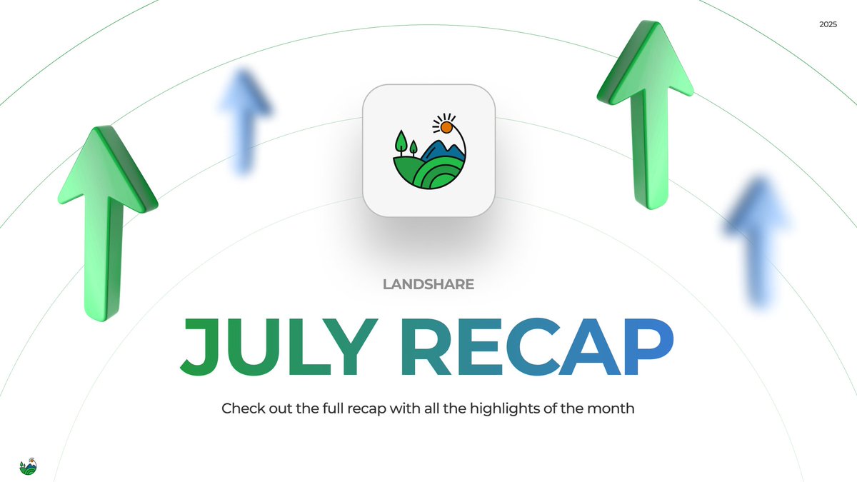 Landshare (@landshareio) on Twitter photo 🗓️🔃 Landshare July Recap is Live!
From major partnerships to regulatory breakthroughs — July was BIG for Landshare. Here's what you might’ve missed:
• <a href="/zkme_/">zkMe</a> Campaign & <a href="/EthCC/">EthCC - Ethereum Community Conference</a> highlights
• DAO Proposal passed with 637k $LAND
• Joined <a href="/retcinfo/">RETC</a> to shape industry standards 🗓️🔃 Landshare July Recap is Live!
From major partnerships to regulatory breakthroughs — July was BIG for Landshare. Here's what you might’ve missed:
• <a href="/zkme_/">zkMe</a> Campaign & <a href="/EthCC/">EthCC - Ethereum Community Conference</a> highlights
• DAO Proposal passed with 637k $LAND
• Joined <a href="/retcinfo/">RETC</a> to shape industry standards
