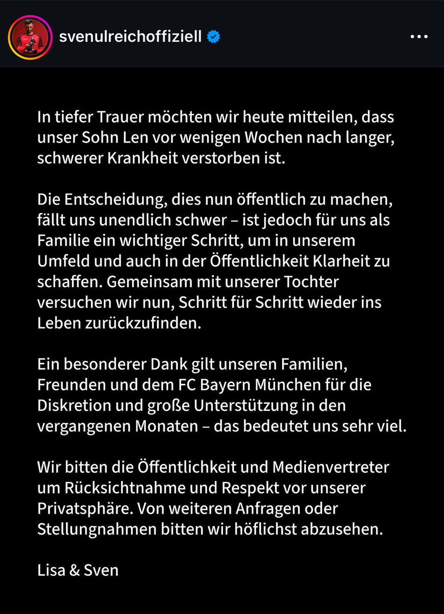 Der ganze FC Bayern steht hinter dir, Ulle ❤️🙏🏻