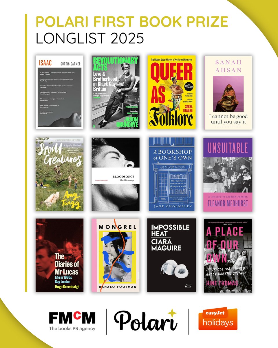 Introducing the 2025 Polari First Book Prize longlist! ⚡

Congratulations to all the longlisted authors and publishers, and a huge thanks to our judges and sponsors <a href="/FMcMAssociates/">FMcM</a> and <a href="/easyJetholidays/">easyJet holidays</a>.

Read the full list on our website: polarisalon.com/polari-prizes-…