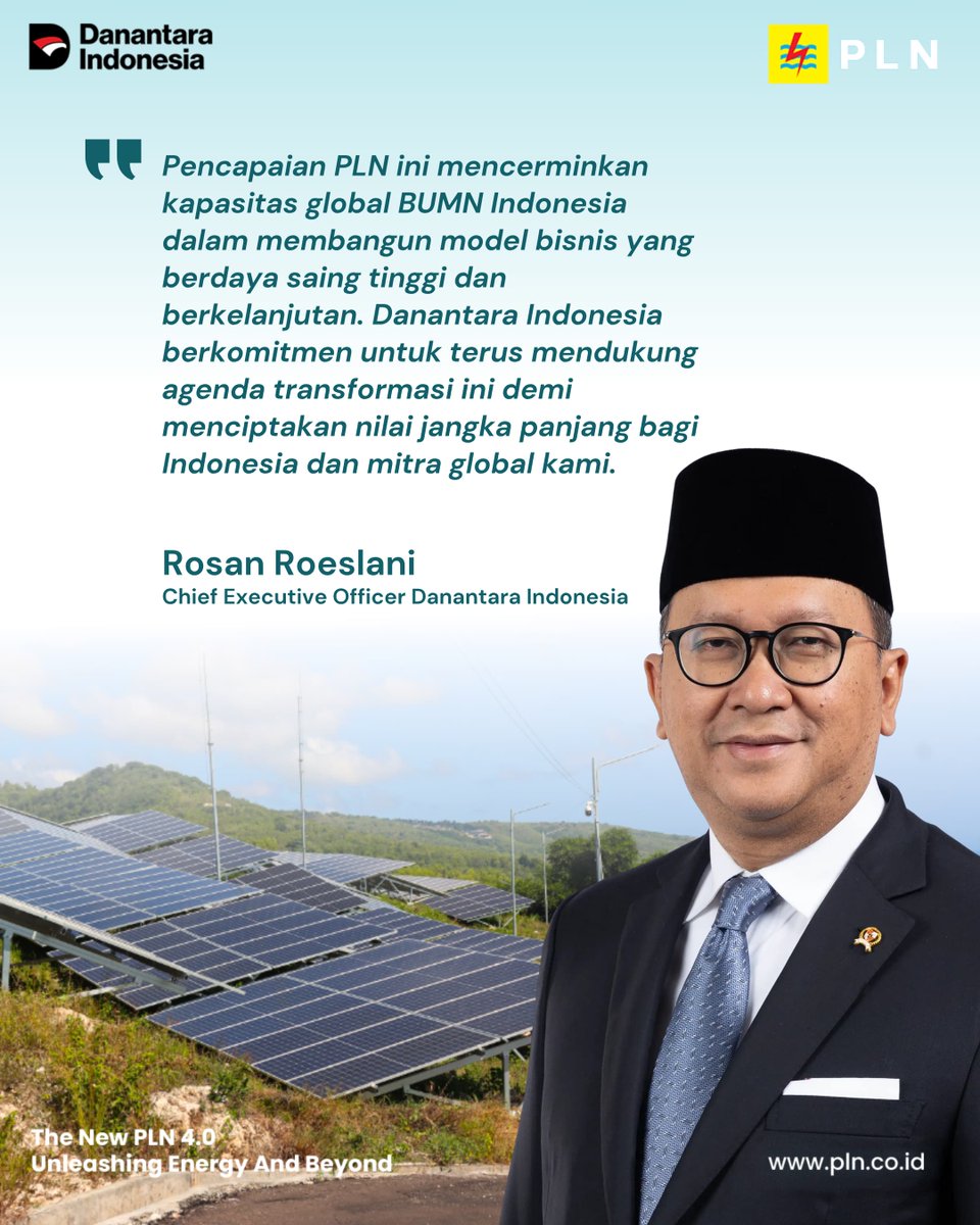 AlessioMchl's tweet photo. PLN kembali masuk ke dalam Fortune Global 500 tahun 2025, daftar bergengsi yang memuat perusahaan terbesar dunia berdasarkan pendapatan.

Tahun 2024, PLN membukukan pendapatan Rp545 triliun, naik 11,9% dari tahun sebelumnya.

#PLNUntukSemua #FortuneGlobal500 https://t.co/ZbuByvHoB8