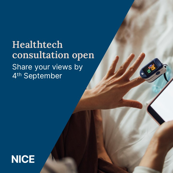 NICEComms's tweet image. We're consulting on updated methods for our healthtech guidance, including new approaches for late-stage assessment of technologies already in widespread NHS use.

Have your say and help shape how we evaluate digital health and AI technologies⬇️

nice.org.uk/guidance/indev…
