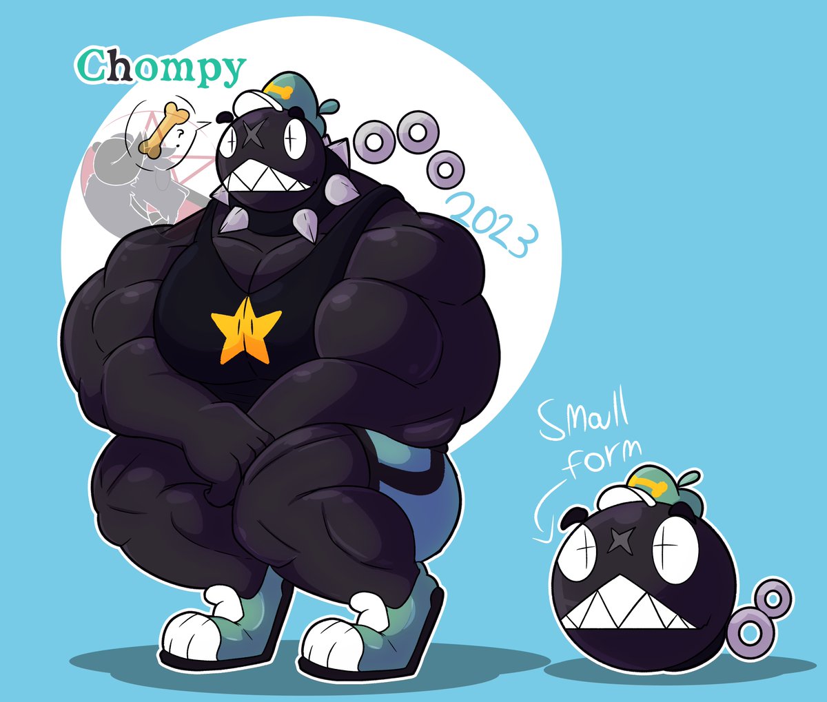 remember chompy well I draw it back and he like using mega mushroom 🍄