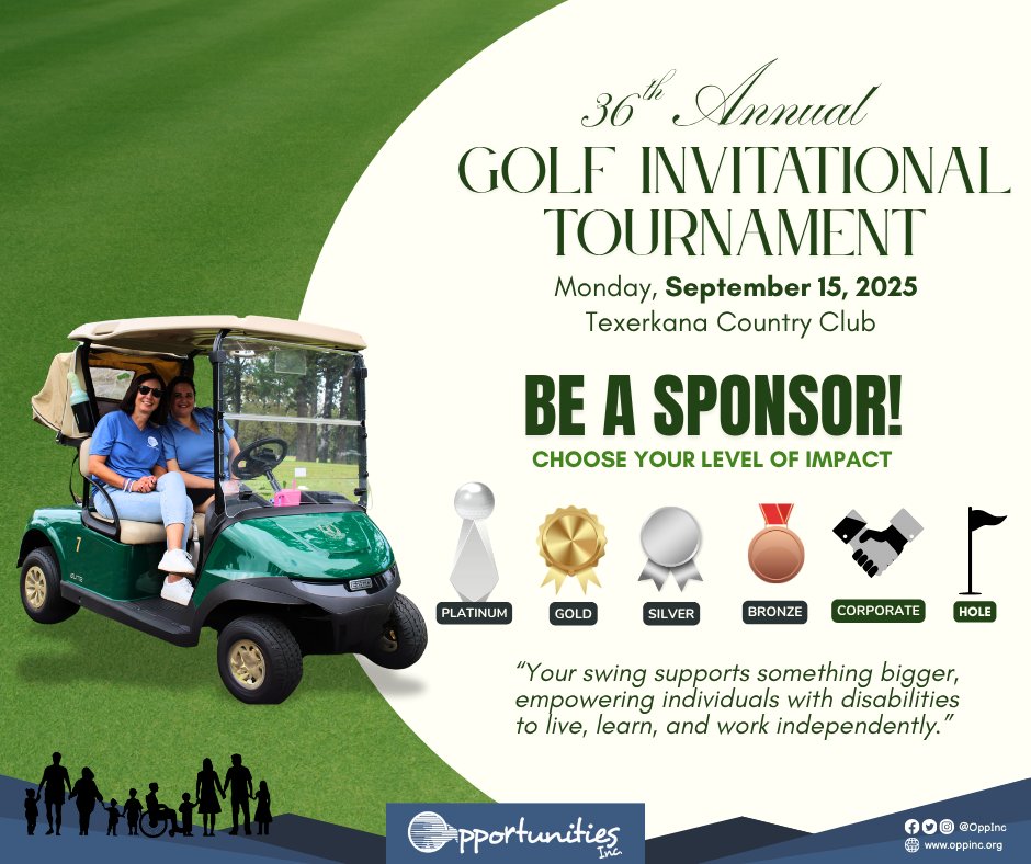 Opportunities Inc.’s 36th Annual Invitational Golf Tournament is looking for sponsors!

Partner with us to empower individuals with disabilities to live, learn, and work as independently as possible.

Contact Corie Woodman at cwoodman@oppinc.org for details.

 #GolfTournament