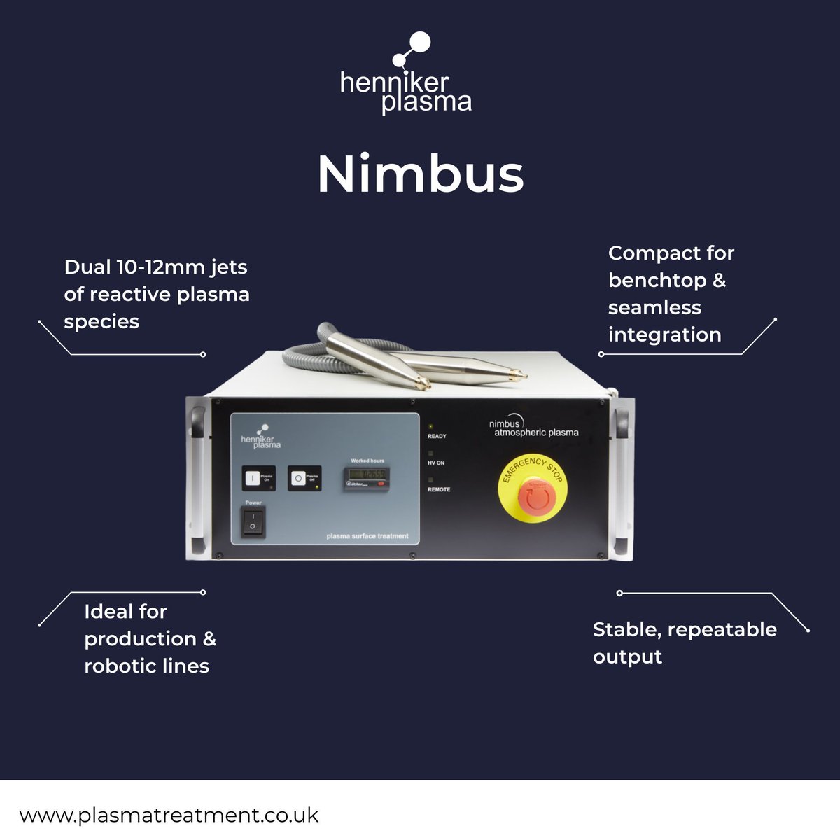 💨 No vacuum? No problem.

The Nimbus Atmospheric Plasma System delivers high-performance surface treatment without the need for a vacuum chamber, ideal for continuous production environments.

🔗 Learn more: buff.ly/NmvXlh3

#AtmosphericPlasma