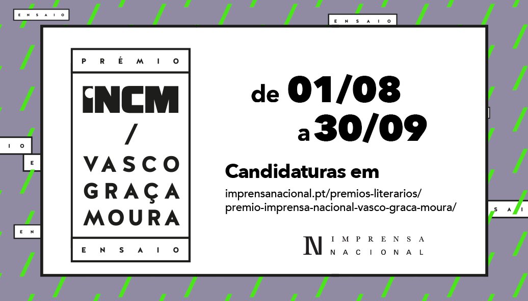 Começa hoje até dia 30 de setembro o período de candidaturas da 11.ª edição do Prémio Imprensa Nacional/Vasco Graça Moura, um galardão anual que pretende distinguir, rotativamente, trabalhos inéditos nas áreas da Tradução, Ensaio e Poesia. 📖

incm.pt/site/candidatu…