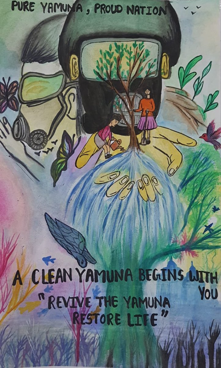 CMShriLn's tweet photo. #yamunacleaning Yamuna Cleanliness Drive at ASOSE Lajpat Nagar, Poster Making Competition, Activity for August 2025 #SwachhSurvekshan2025 #SwachhBharatMissionUrban #MeraSheharMeriPehchan #AzadiKaAmritMahotsav #SingleUsePlasticBan #SayNoToSingleUseOfPlastic https://t.co/e73YcQzjEE