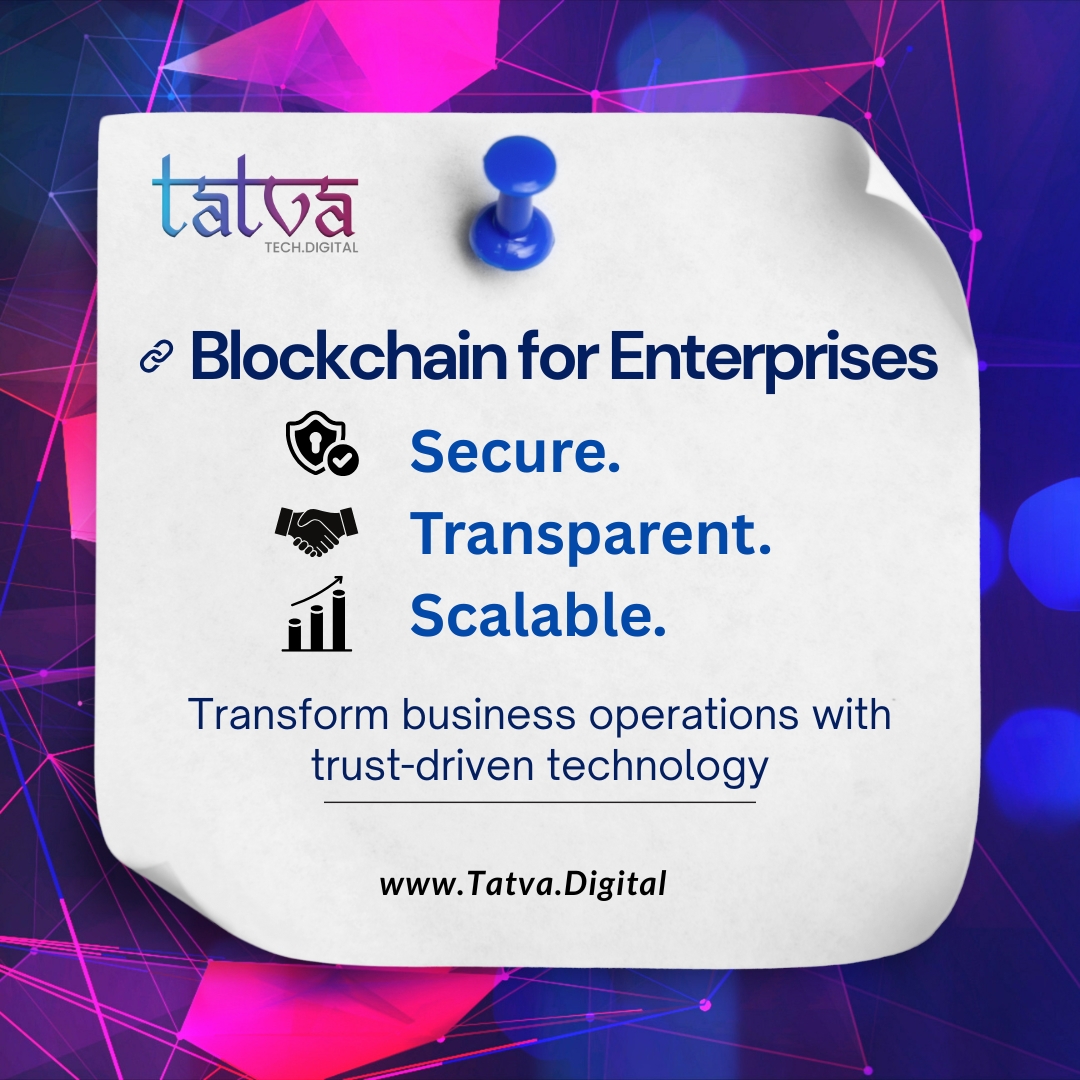 tatvatechdigi's tweet image. 🔗 #Blockchain for Enterprises isn&apos;t just tech—it&apos;s trust.
🔒 Tamper-proof data
🤖 Smart contracts
📦 Real-time tracking
From supply chain to finance, forward-thinking businesses are transforming with blockchain.
🚀 With #TatvaTechDigital, build smarter, safer systems.

 #new