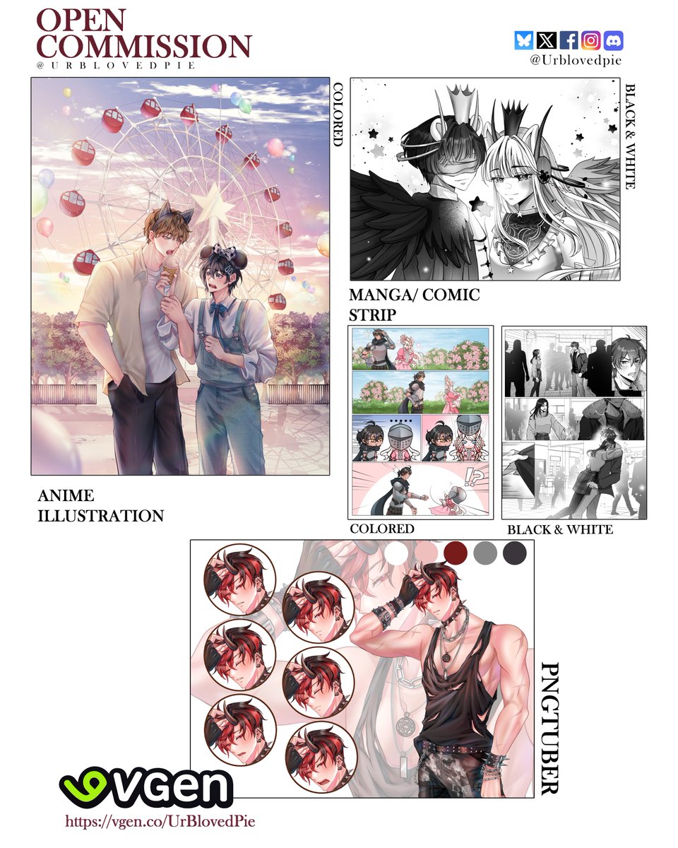 UrBlovedPie's tweet image. ✨OPEN COMMISSION ✨
[RT &amp;amp; likes is very appreciated] 

Hi! I open for BnW &amp;amp;Colored, PNGTuber, Chibi, YCH &amp;amp; Manga Comic Strip🥰
Carrd urblovedpie.carrd.co
VGen vgen.co/UrBlovedPie 

Feel free to DM me, If you're interested!^^   

#OpenCommission #ArtCommission #VGenOpen