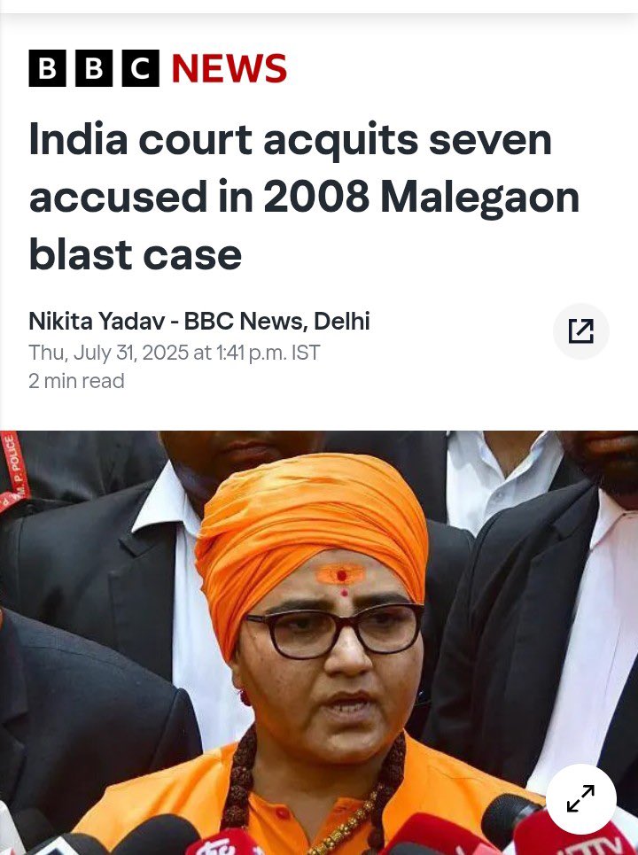 Pragya Thakur - The Hindu Terrorist ‼️

The Forensic Laboratory very clearly established it was Pragya Singh’s motor cycle that was used by the still absconding Ramji Kalsangara , a known associate of Pragya, and RSS worker. The motorcycle was found at the explosion site but the