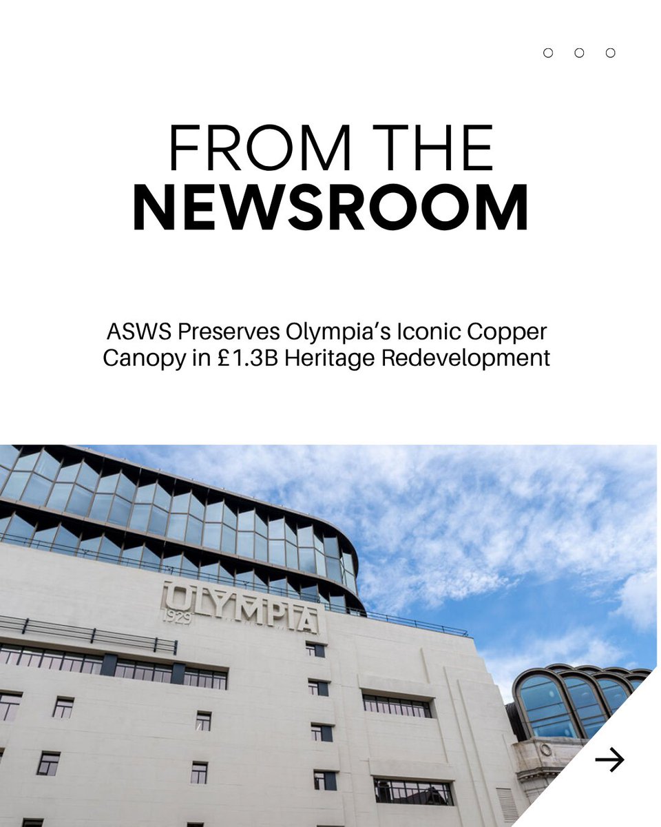 ASWS showcases expert metalwork in restoring Olympia’s copper canopy precision-led heritage conservation at its finest. Trusted by architects and contractors.

Read more here.👉architectsdatafile.co.uk/news/asws-demo…

#HeritageRestoration #ArchitecturalMetalwork #OlympiaLondon #ADF