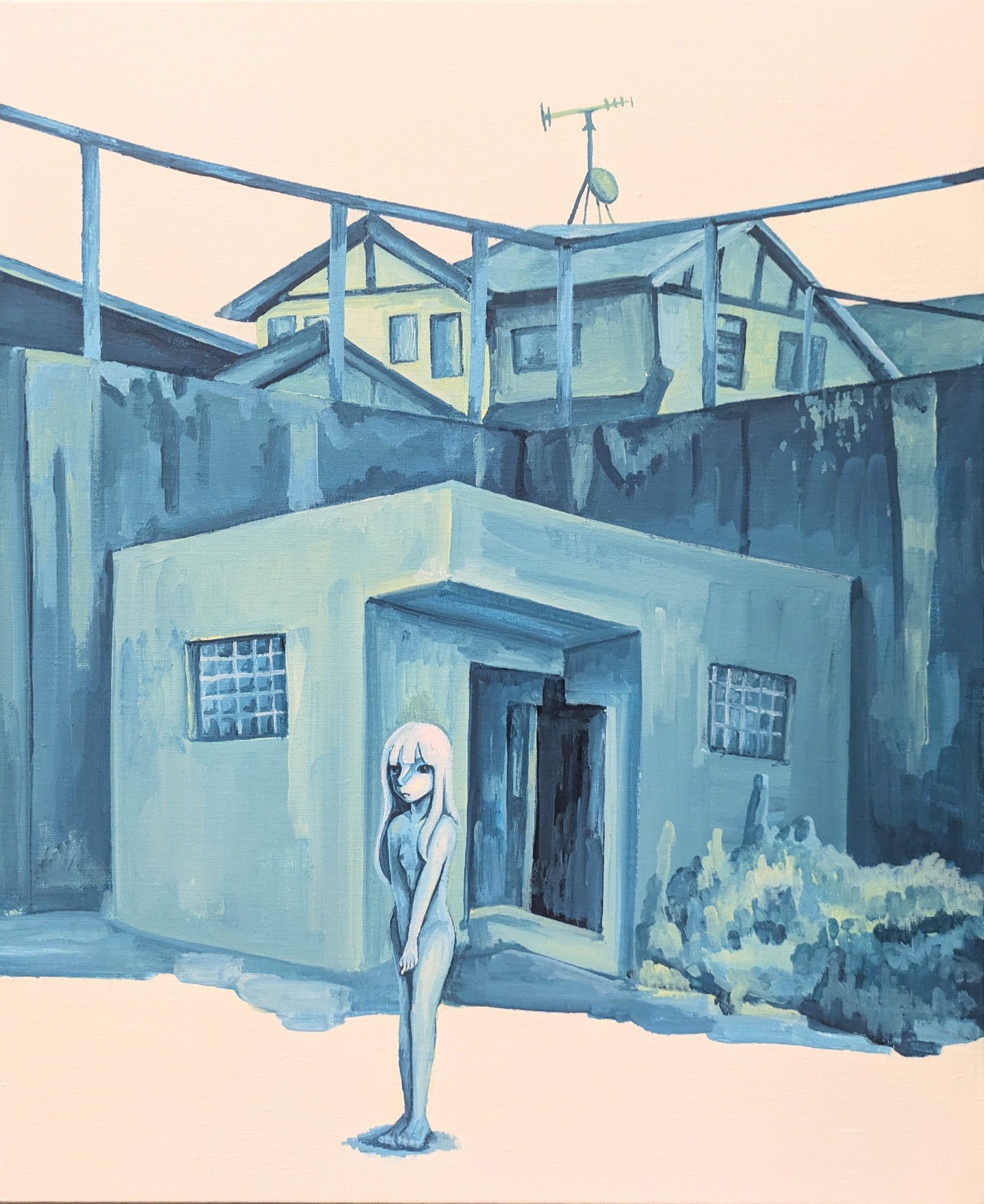 アクリル絵画　過去絵2 美人画 超美品！値下げ交渉あり。夕暮れの美女 美人画 アクリル画 絵画