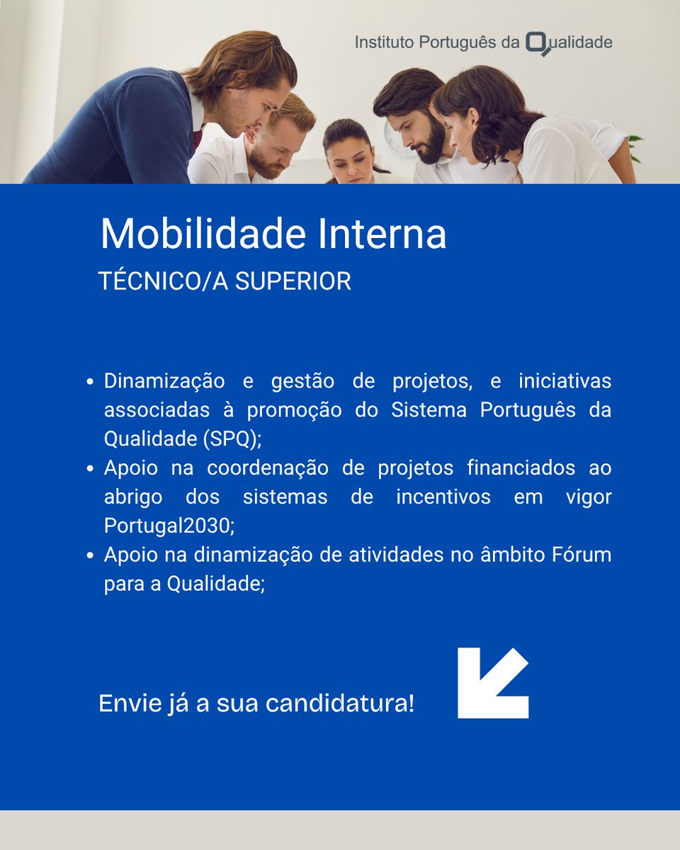 🙌 O IPQ tem 1 vaga para técnico/a superior para #gestãodeprojetos 
📍Candidaturas abertas até ao dia 11 de agosto de 2025
✅ Dinamização e gestão de projetos, e iniciativas associadas à promoção do Sistema Português da Qualidade (#SPQ)...
linkedin.com/posts/institut…