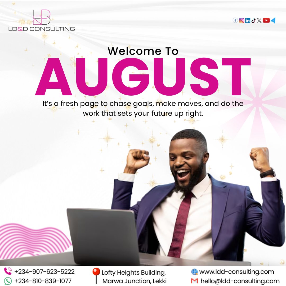 ldd_consulting's tweet photo. It’s another chance to chase the goals, make the moves, and put in the work.

Happy New Month! 💪

#NewMonth #Motivation #CareerMoves #LagosJobs #RecruitmentCompany #LDandDConsulting https://t.co/RpcbHkCAlI