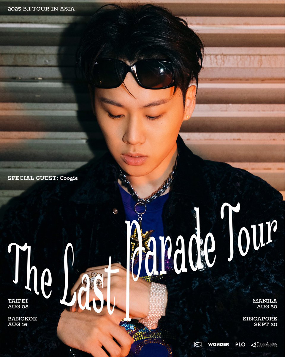 Threeanglespro's tweet photo. Someone's joining the parade... and it’s Coogie 👀

Don’t miss his exclusive appearance at the 2025 B.I TOUR: The Last Parade Tour in MANILA and SINGAPORE! 🎡

You already know it’s about to go wild 💥

MANILA
🎫: https://t.co/zEK7VFc9d7
📍: SM North EDSA Skydome
🗓️: 30 August 2025 | 7:00 PM

SINGAPORE
🎫: https://t.co/d2Bl7FjSp4
📍: Capitol Theatre
🗓️: 20 September 2025 | 7:00 PM

#BI #비아이 
#Coogie #쿠기  
#131LABEL #duover
#2025BITOUR
#THELASTPARADE
#2025THELASTPARADEINMANILA
#2025THELASTPARADEINSINGAPORE
#wondercoltd #threeanglesproduction