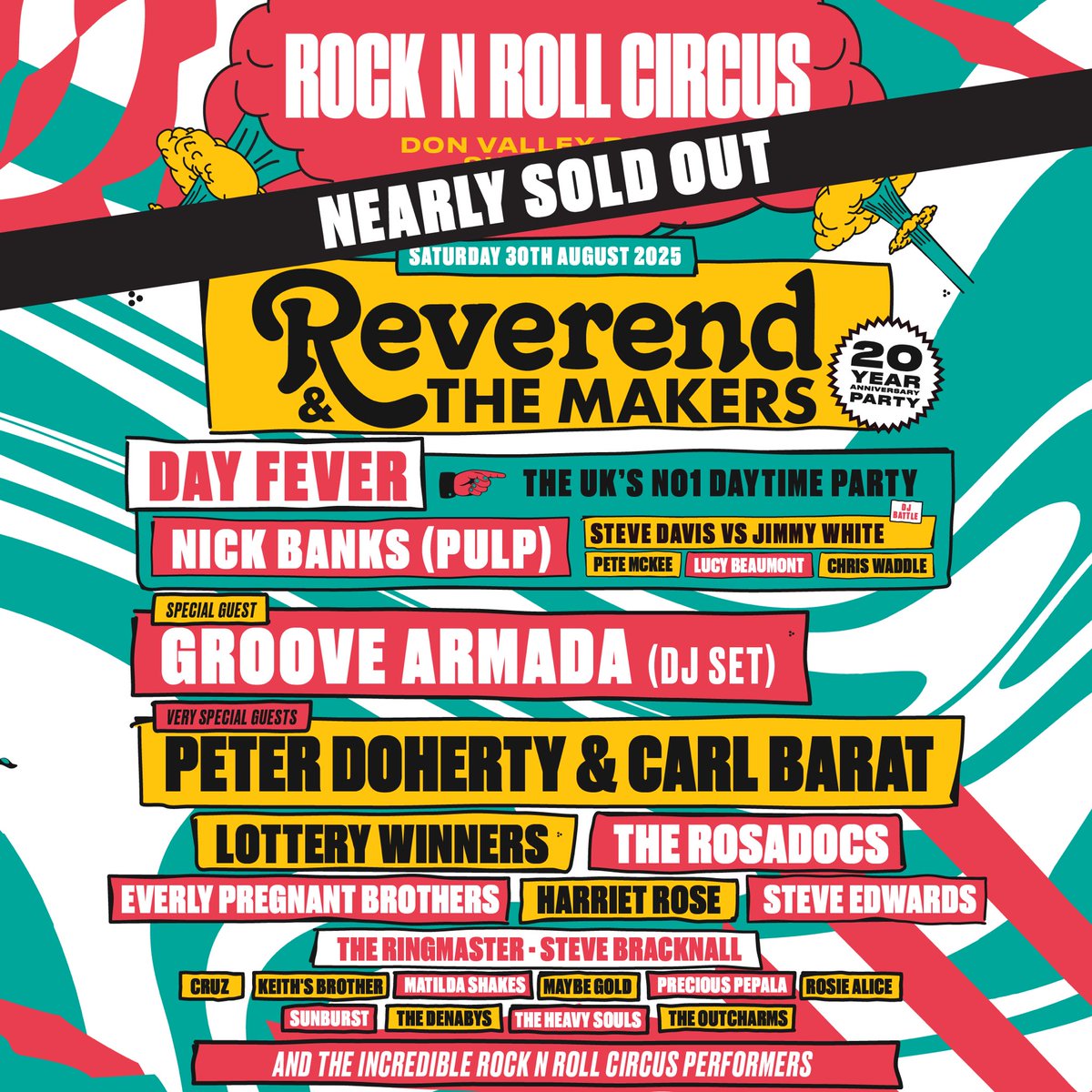 Not many left for the big ‘un at <a href="/RandRCircus/">Rock N Roll Circus</a> with <a href="/Reverend_Makers/">Reverend&TheMakers</a> and a load of other absolute legends at the end of August 🎪

Perfect way to round off the summer, you can grab a ticket from the link below. 

Don’t hang about, UTC x

premier.ticketek.co.uk/shows/show.asp…