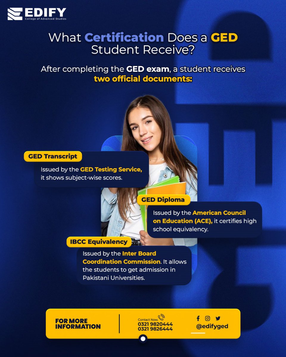 EdifyGroup_'s tweet image. 𝗪𝗵𝗮𝘁 𝗖𝗲𝗿𝘁𝗶𝗳𝗶𝗰𝗮𝘁𝗶𝗼𝗻 𝗗𝗼𝗲𝘀 𝗮 𝗚𝗘𝗗 𝗦𝘁𝘂𝗱𝗲𝗻𝘁 𝗥𝗲𝗰𝗲𝗶𝘃𝗲?🎓
 #StudyWithECAS #HighSchoolEquivalency #GEDTranscript #GEDSuccess