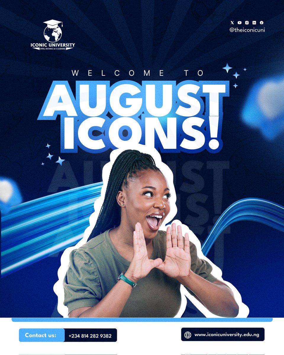 TheIconicUni's tweet image. Hello, August! 🌞
A new month, a fresh chapter, and endless possibilities!
Let’s make this month one of growth, connection, and unforgettable memories.

#newmonth #Iconicuniversity #openlearning #openuniversity