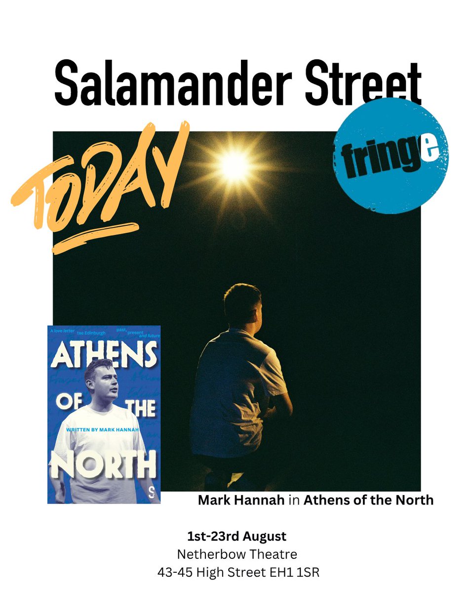 Sending our best to Mark and the crew for 'Athens of the North' - opening today at the Fringe.  A love letter tae Edinburgh… past, present… and future. 
Published today in paperback by Salamander Street. 
edfringe.com/tickets/whats-…