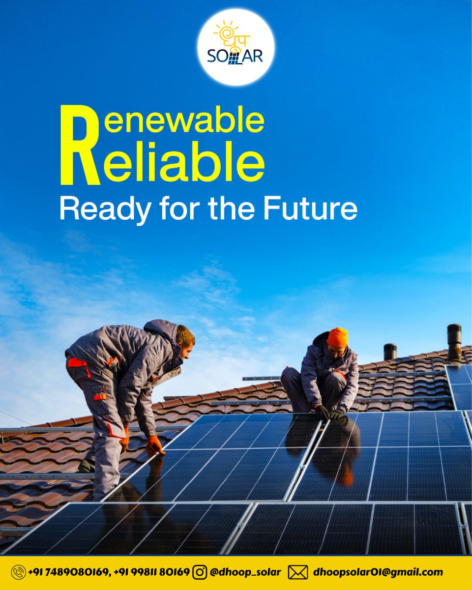 ☀️ Dhoop Solar
Renewable. Reliable. Ready for the Future.
Power your life with clean energy and long-term savings!
.
#DhoopSolar #solar #SolarEnergy #FreeElectricity #GoGreen #SolarSavings #GreenEnergy #SolarPower #SustainableLiving #LowerElectricityBills #IncreaseHomeValue