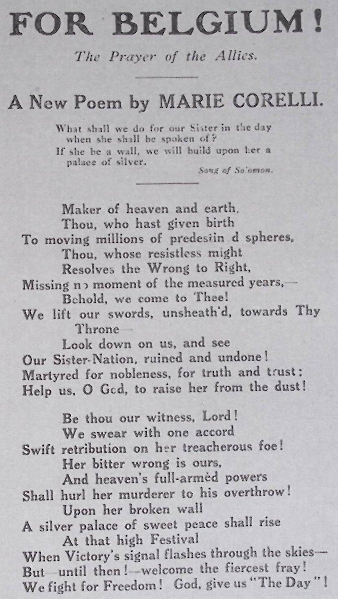 ShakesInstituteLib (@shakesinstlib) on Twitter photo Fascinated to find this poem by Marie Corelli in the YMCA Weekly from 12 March 1915 showing support for Belgium. From a collection on microfilm <a href="/unibirmingham/">Uni of Birmingham</a> Cadbury Research Library. Fascinated to find this poem by Marie Corelli in the YMCA Weekly from 12 March 1915 showing support for Belgium. From a collection on microfilm <a href="/unibirmingham/">Uni of Birmingham</a> Cadbury Research Library.