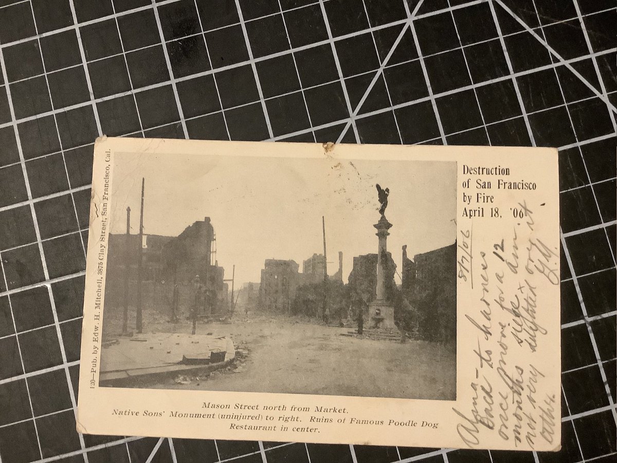 The handwriting on collected postcards may contain some secrets.

The destruction of San Francisco.
x.com/KimberlyVenti/…