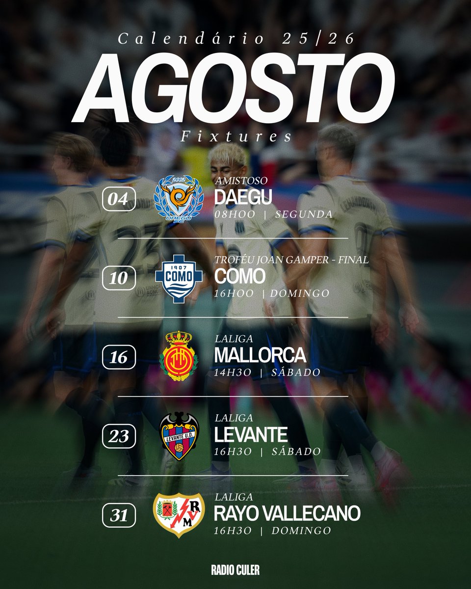📆 ASSIM SERÁ O MÊS DE AGOSTO...

Quais jogos venceremos? 👀
