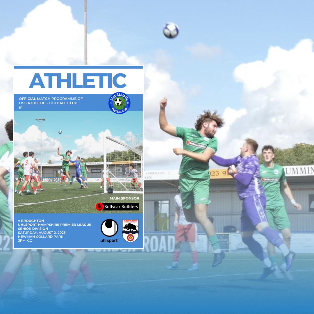 Liss Athletic FC (@lissathleticfc) on Twitter photo π π£π₯π’ππ₯ππ π π | π₯A first issue of the 2025/26 season - and one that may interest <a href="/BroughtonFc1901/">Broughton Fc</a> supporters and hoppers alike - with our visitors making their first ever Senior Division appearance.
π Pick your copy up in the clubhouse for just Β£1! π΅ π π£π₯π’ππ₯ππ π π | π₯A first issue of the 2025/26 season - and one that may interest <a href="/BroughtonFc1901/">Broughton Fc</a> supporters and hoppers alike - with our visitors making their first ever Senior Division appearance.
π Pick your copy up in the clubhouse for just Β£1! π΅