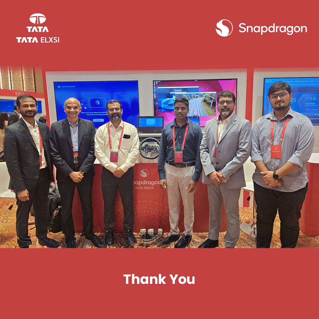 A special thanks to Qualcomm for hosting Snapdragon for India – Auto Day 2025, where industry leaders came together to discuss the future of mobility. At the event, we showcased Tata Elxsi AVENIR — our cloud-native SDV Product Suite.

#Tataelxsi #Qualcomm #SnapdragonForIndia