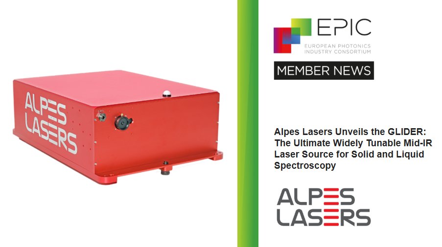 EPIC_photonics's tweet photo. 📣@AlpesLasers has launched the GLIDER, its most versatile and powerful widely tunable laser source to date. Designed as the Swiss-army knife of mid-IR spectroscopy, it supports both research and industrial applications. https://t.co/KeEuE09mBl #EPICMembersNews #Photonics #MidIR #LaserTech #Spectroscopy