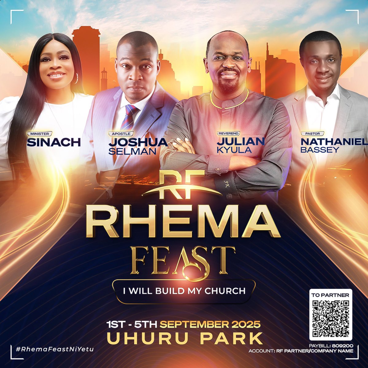 TevinMacharia's tweet photo. Minister Sinach will be ministering during Rhemafeast 2025 happening at Uhuru Park Nairobi from 1st September to 5th September hosted by Rev .Julian Kyula .

Entrance is Free . https://t.co/ti1tE6OTT5