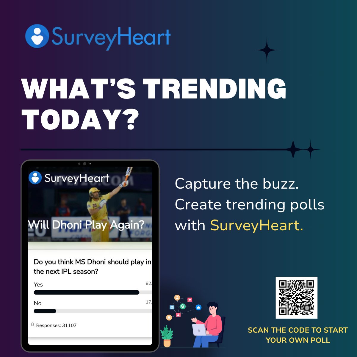surveyheartapp's tweet image. Just built today’s trending poll with SurveyHeart!
Want to make your own?
Scan the QR — one tap and your form is ready.
#TrendingToday #SurveyHeart #MobileForms  #FormBuilder  #MobileForms #OnlineForms 
#SurveyTools #OnlineQuizzes #SurveyApp  #OnlineFormCreationTool