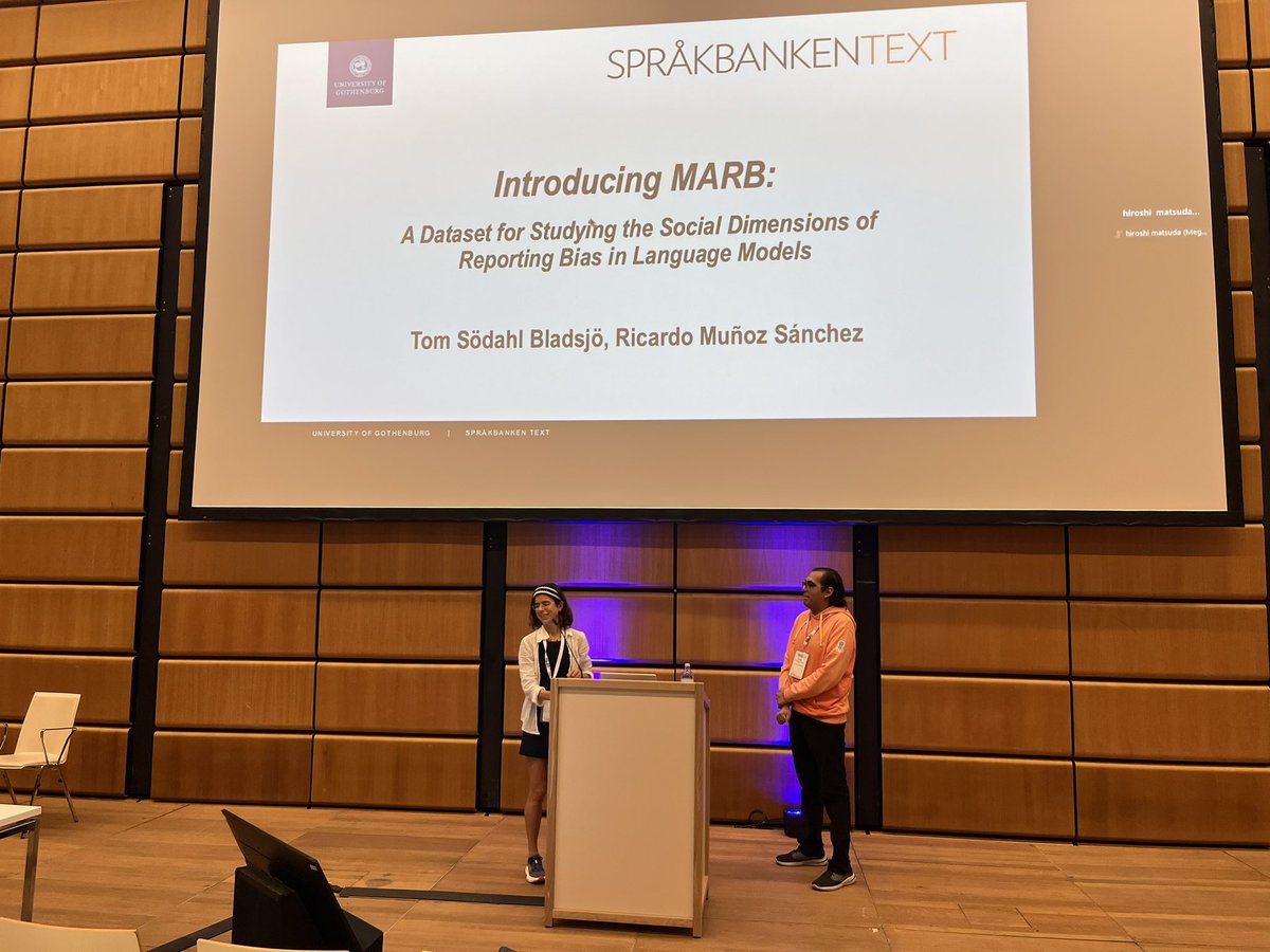 Simon Dobnik (@simondobnik) on Twitter photo Many congratulations to Tom Södahl Bladsjö and Ricardo Muñoz Sánchez for the best paper in the Gender Bias in Natural Language Processing Workshop GeBNLP 2025 at <a href="/aclmeeting/">ACL 2025</a> in Vienna. <a href="/goteborgsuni/">Göteborgs universitet / University of Gothenburg</a> <a href="/OfClasp/">CLASP, University of Gothenburg</a> <a href="/sprakbankental/">Språkbanken Tal</a> gebnlp-workshop.github.io aclanthology.org/2025.gebnlp-1.… Many congratulations to Tom Södahl Bladsjö and Ricardo Muñoz Sánchez for the best paper in the Gender Bias in Natural Language Processing Workshop GeBNLP 2025 at <a href="/aclmeeting/">ACL 2025</a> in Vienna. <a href="/goteborgsuni/">Göteborgs universitet / University of Gothenburg</a> <a href="/OfClasp/">CLASP, University of Gothenburg</a> <a href="/sprakbankental/">Språkbanken Tal</a> gebnlp-workshop.github.io aclanthology.org/2025.gebnlp-1.…